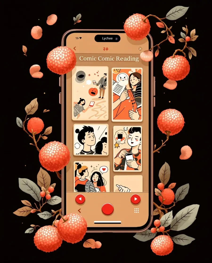 韩漫h App 阅读界面与折纸鹿插画展示
